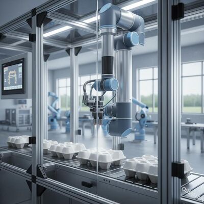 Υψηλής ακρίβειας ρομποτικό σύστημα ψεκασμού εσωτερικής επικάλυψης για συσκευασίες χαρτοπολτού