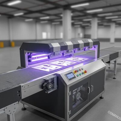 Μηχανή σκλήρυνσης UV 5 λαμπτήρων υψηλής ταχύτητας με προσαρμόσιμο ιμάντα για άμεση ξήρανση μελανιού