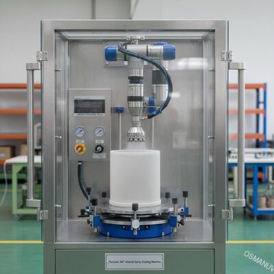 Μηχανή Εσωτερικής Ψεκαστικής Επικάλυψης Precision 360° για Βιομηχανικά Δοχεία Χυτοσίδηρου & Εξαρτήματα Επίπλων - Προσαρμόσιμο Πάχος Επικάλυψης 5-50 μικρόμετρα