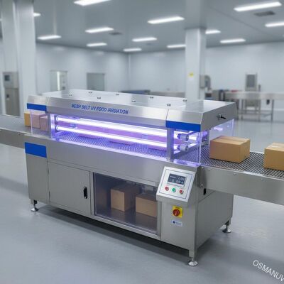 UV μηχανή 2KW ακτινοβολίας τροφίμων ζωνών πλέγματος για το χαρτοκιβώτιο πινάκων συσκευασίας