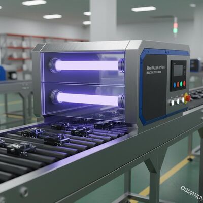 Βιομηχανικό σύστημα κάλυψης UV με διπλό λαμπτήρα 365nm για την επικάλυψη ταχείας γραμμής παραγωγής