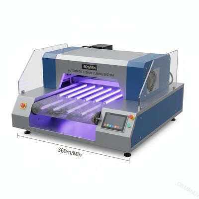 60m/Min αυτόματη οδηγημένη UV θεραπεύοντας μηχανή 360mm πλάτος πλέγματος μεταφορέων