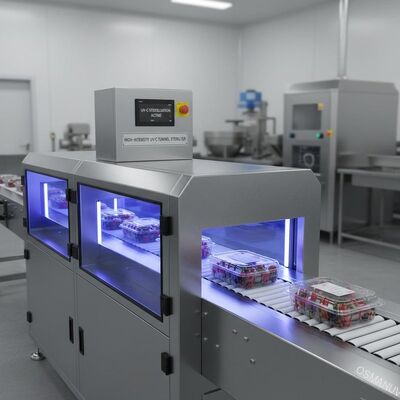 Σήραγγα αποστείρωσης UV-C υψηλής έντασης για διαφανείς συσκευασίες τροφίμων