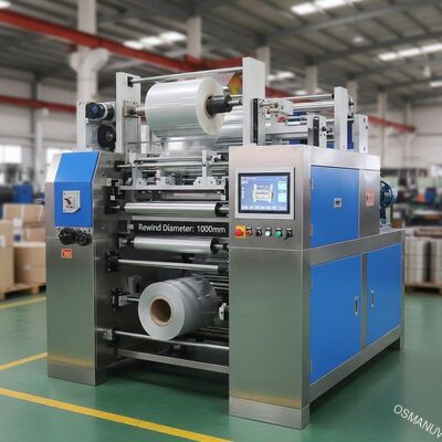 Σύστημα ελέγχου PLC Μηχανή laminating ταινία 3000KG για μεγάλη διάμετρος επανέλιξης 1000mm
