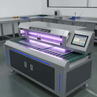 0.2-50mm πάχος UV μηχανή στεγνώσεως με 8000h διάρκεια ζωής λαμπτήρα PLC σύστημα ελέγχου