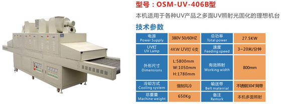 UV σημείο πλάτους 27.5KW 800mm που θεραπεύει το σύστημα που αναγκάζεται - αερόψυξη