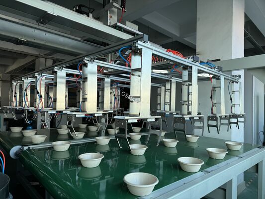 Full Automatic Coating Line 24 Station Spin Coating Machine For Pulp Molded Product