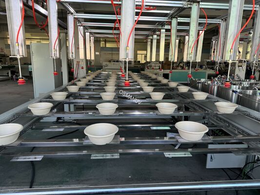 Full Automatic Coating Line 24 Station Spin Coating Machine For Pulp Molded Product