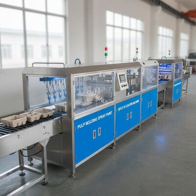 Pulp Molding Spray Paint Production Line , Spot Uv Coater Machine 380V 50HZ
