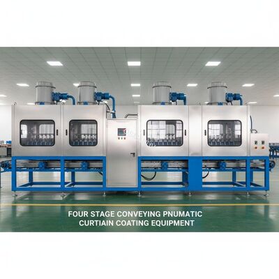 Four Stage Conveying Pneumatic Curtain Coating Equipment 60KW 380V 50HZ