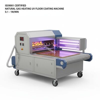 ISO9001 Certified Natural Gas Heating UV Floor Coating Machine 0.1 - 1m/min